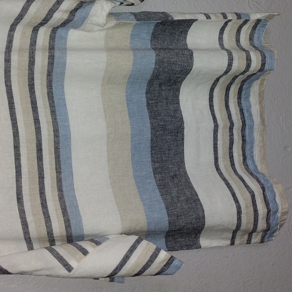 Chico's Striped Linen Blend Short Sleeve with Buttons 0/XS - Picture 3 of 7